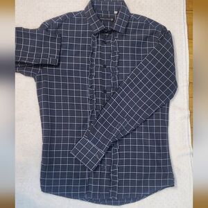 KERZO UOMO Women's black checkered button down SHIRT size L